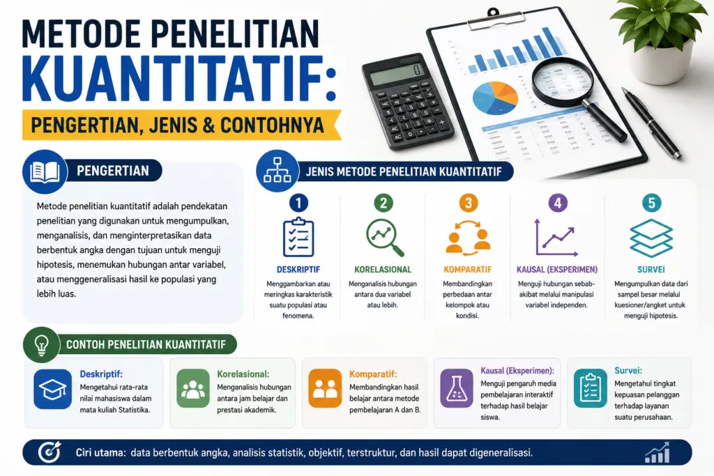Metode Penelitian Kuantitatif: Pengertian, Jenis & Contohnya