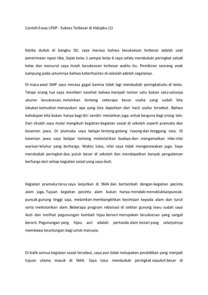 Contoh essay beasiswa LPDP | Sumber: Tirto ID
