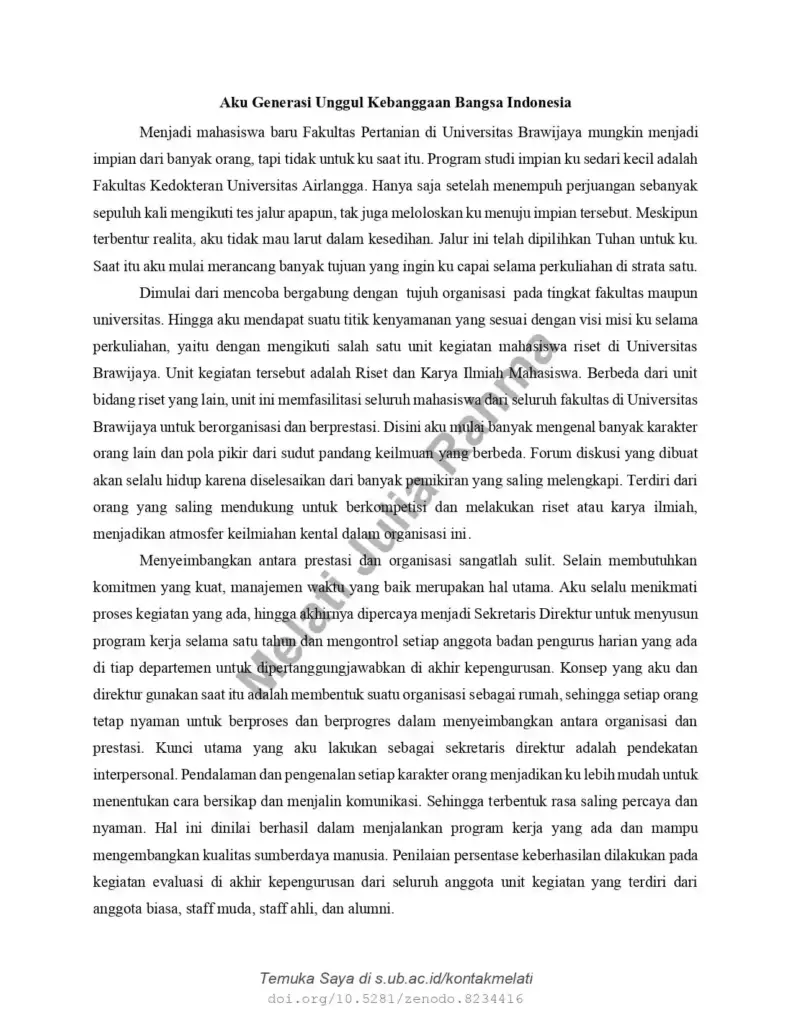 6. Contoh Essay Beasiswa Unggulan